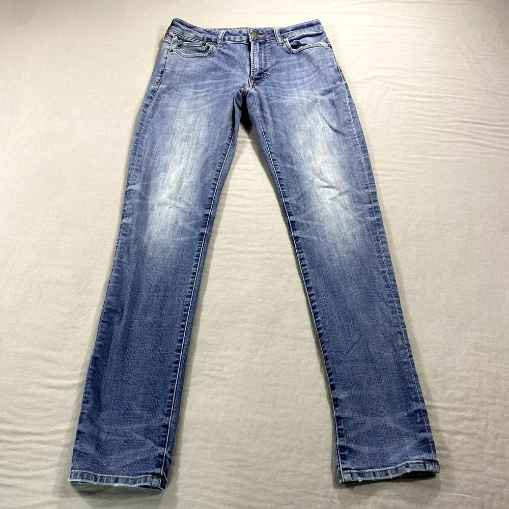 American Eagle Jeans Mens 30x33 Blue Denim Slim Extreme Flex Skinny Distressed ^